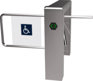 Catraca Gabinete Balcao dupla 3 bracos e PCD PNE cadeirante V8 Ponto System