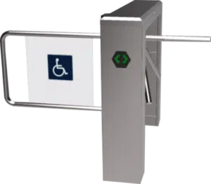 Catraca Gabinete Balcao dupla 3 bracos e PCD PNE cadeirante V8 Ponto System