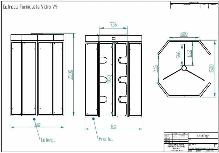 Catraca torniquete vidro v9