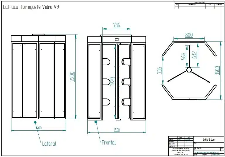 Catraca torniquete vidro v9